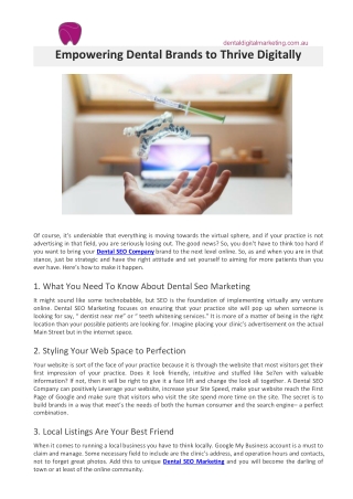 Empowering Dental Brands to Thrive Digitally