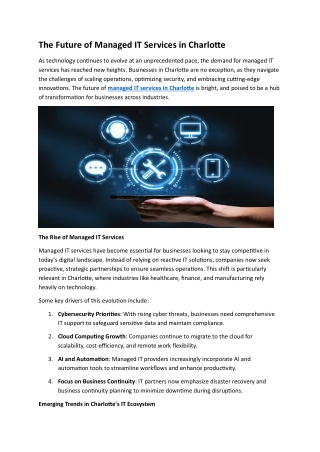 The Future of Managed IT Services in Charlotte