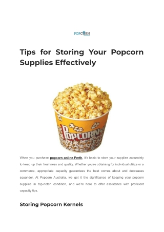 Tips for Storing Your Popcorn Supplies Effectively