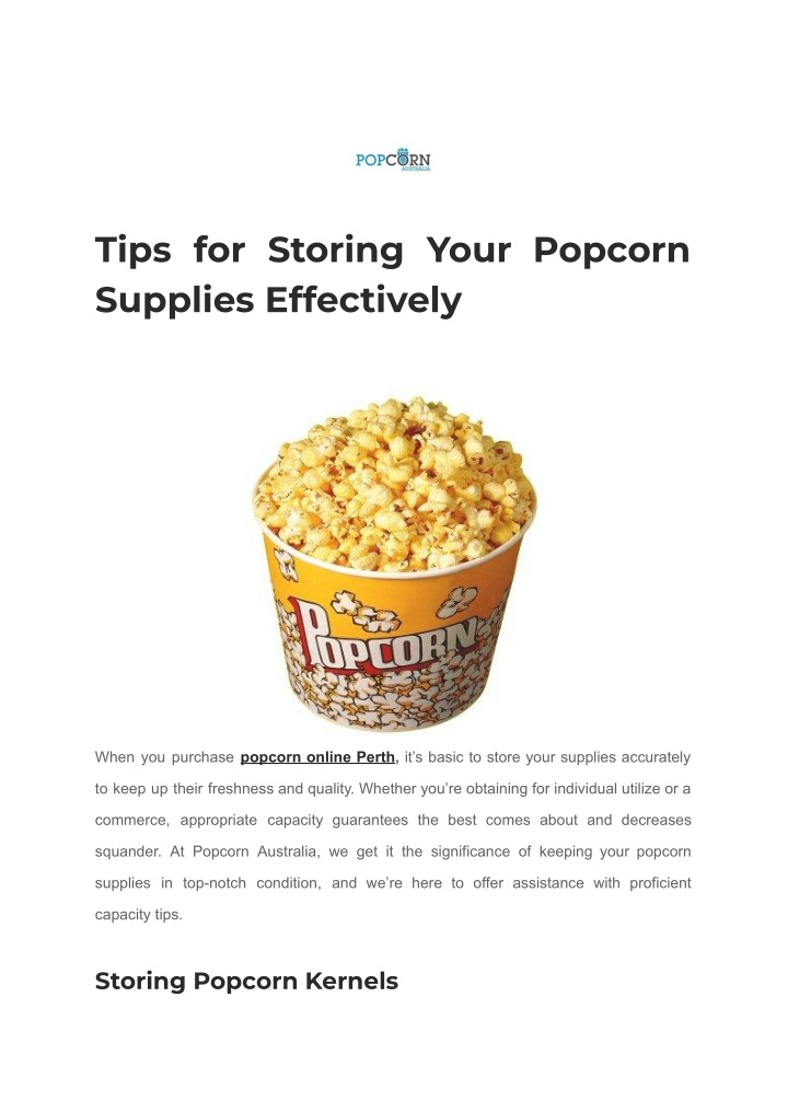 tips for storing your popcorn supplies effectively