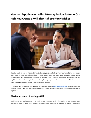 Expert Wills Attorney in San Antonio: Secure Your Legacy