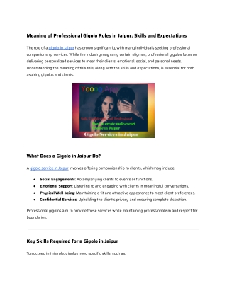 meaning of professional gigolo roles in jaipur