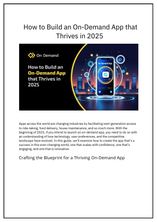 How to Build an On-Demand App that  Thrives in 2025