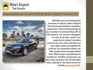 Dependable Car Service CVG by Moe's Airport Taxi Service