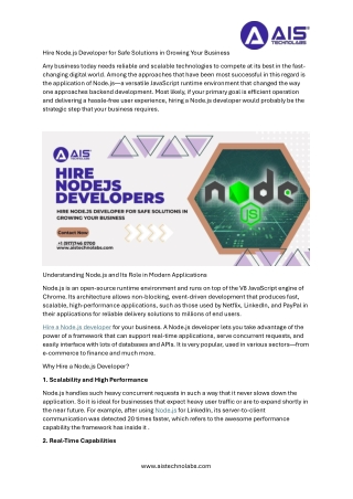 hire node js developer for safe solutions