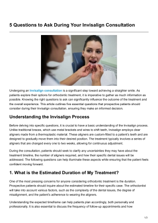 5 Questions to Ask During Your Invisalign Consultation