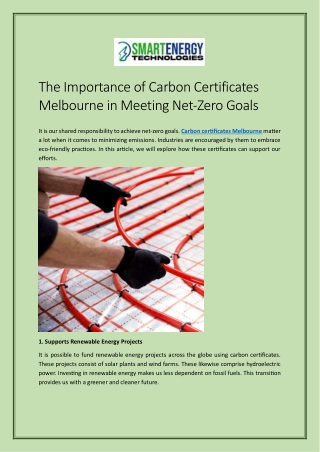 The Importance of Carbon Certificates Melbourne in Meeting Net-Zero Goals
