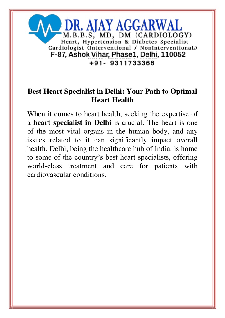 best heart specialist in delhi your path