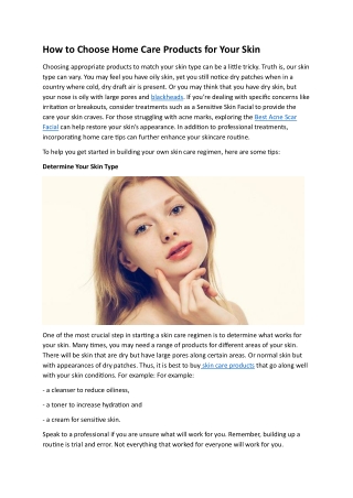 How to Choose Home Care Products for Your Skin