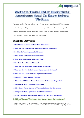 Vietnam Travel FAQs: Everything Americans Need To Know Before Visiting