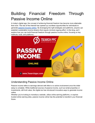 building financial freedom through passive income
