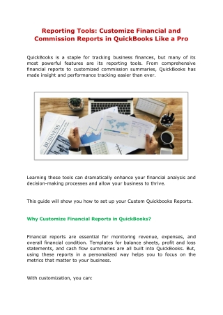 reporting tools customize financial