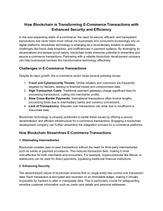 how blockchain is transforming e commerce