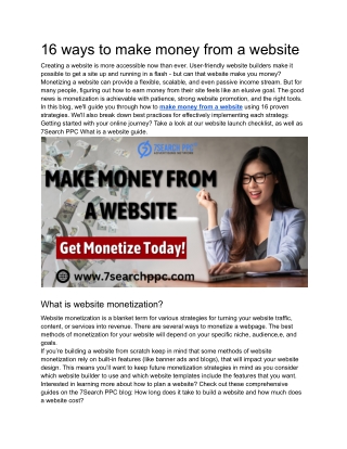 16 ways to make money from a website