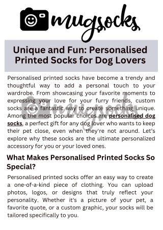 Unique and Fun Personalised Printed Socks for Dog Lovers