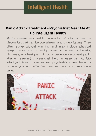 Panic Attack Treatment - Psychiatrist Near Me At Go Intelligent Health