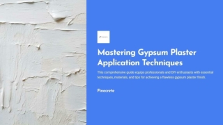 How to Apply Gypsum Plaster for a Smooth Finish?