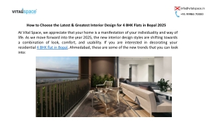 How to Choose the Latest & Greatest Interior Design for 4 BHK Flats in Bopal 2025