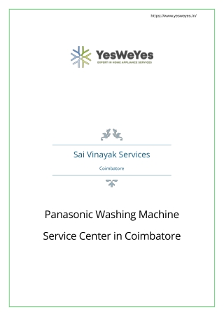 Panasonic Washing Machine Service Center in Coimbatore