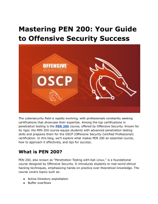 mastering pen 200 your guide to offensive