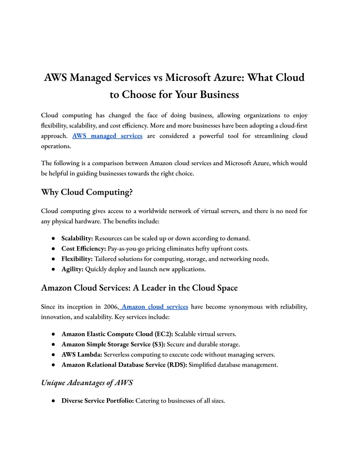 aws managed services vs microsoft azure what