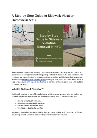 a step by step guide to sidewalk violation