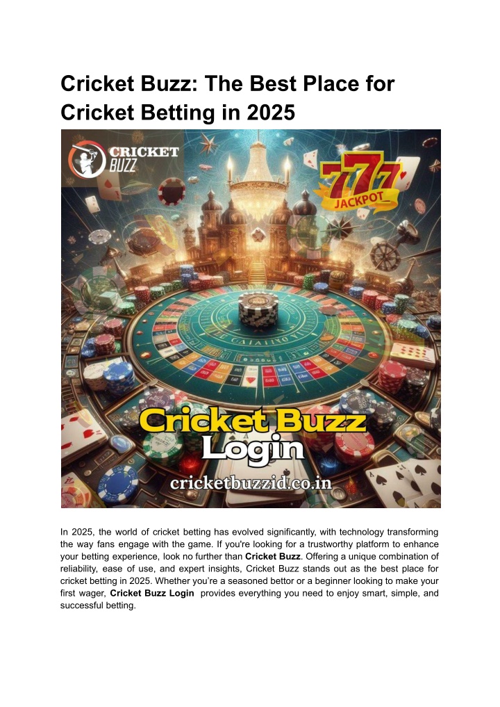 cricket buzz the best place for cricket betting