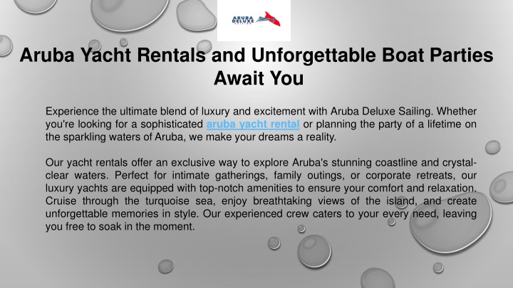 aruba yacht rentals and unforgettable boat