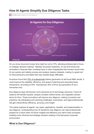 How AI Agents Simplify Due Diligence Tasks?