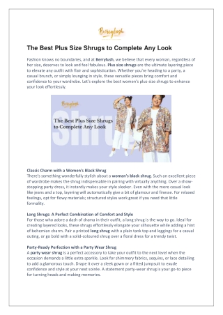 The Best Plus Size Shrugs to Complete Any Look