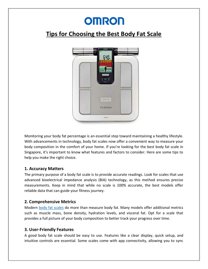 tips for choosing the best body fat scale