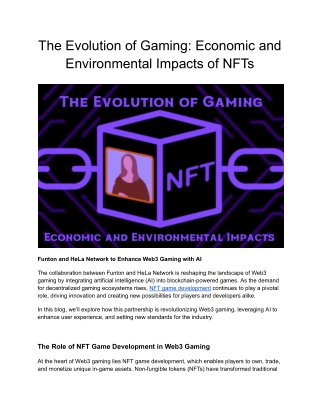 The Evolution of Gaming_ Economic and Environmental Impacts of NFTs