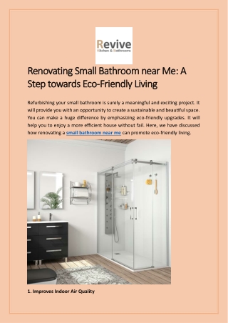 Renovating Small Bathroom near Me A Step towards Eco-Friendly Living