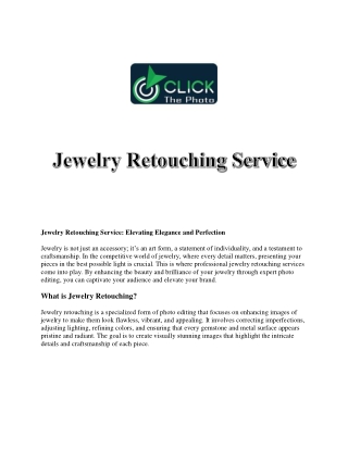 Jewelry Retouching Service