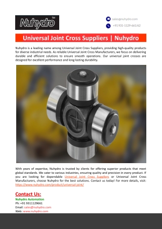 Universal Joint Cross Suppliers