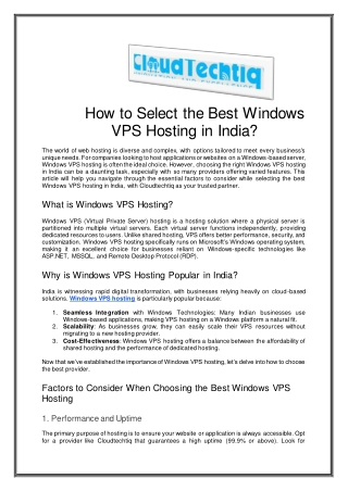 how to select the best windows vps hosting