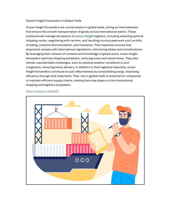 ocean freight forwarders in global trade