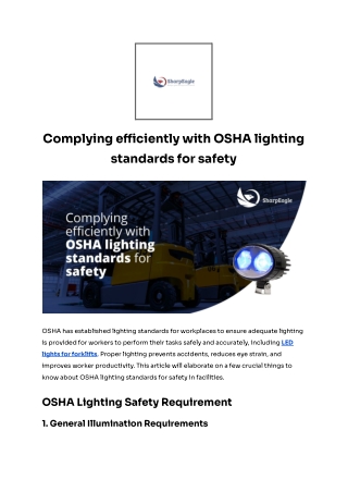 OSHA Lighting Safety Requirement