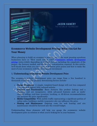 Ecommerce Website Development Pricing What You Get for Your Money