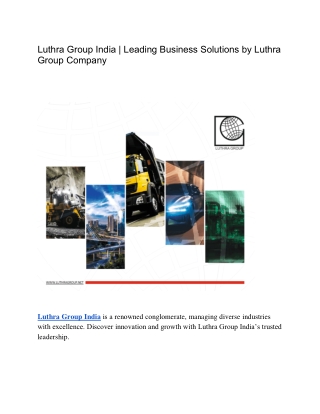 Luthra Group India | Leading Business Solutions by Luthra Group Company