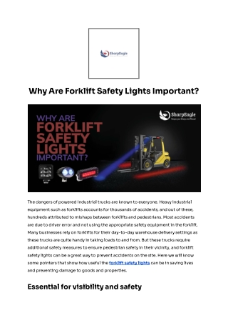 Importance of Forklift Safety Lights