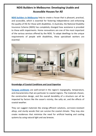 NDIS Builders in Melbourne Developing Usable and Accessible Houses for All