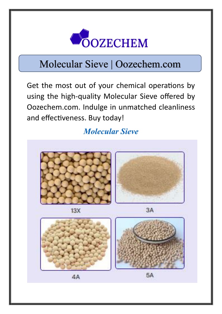 molecular sieve oozechem com