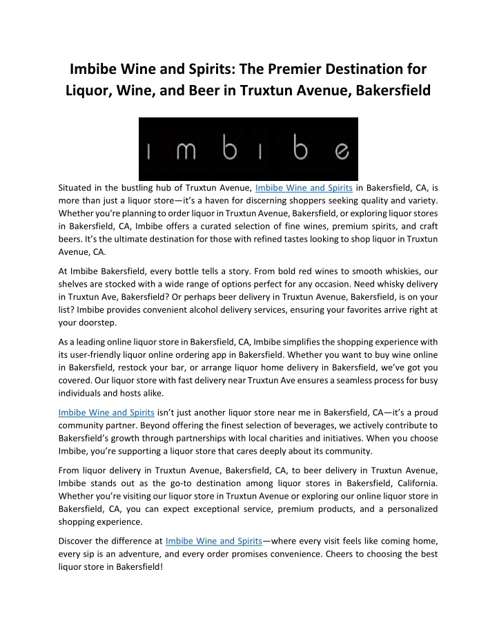 imbibe wine and spirits the premier destination