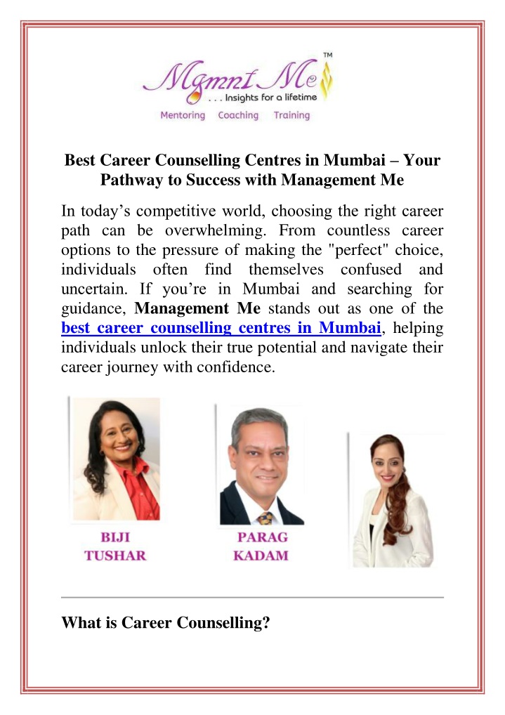 best career counselling centres in mumbai your