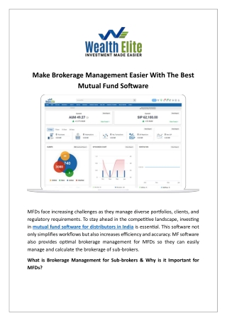 Make Brokerage Management Easier With The Best Mutual Fund Software