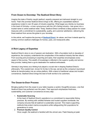 From Ocean to Doorstep_ The Seafood Direct Story