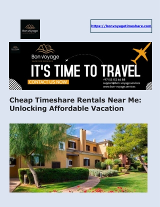 Cheap Timeshare Rentals Near Me - Bon Voyage Vacation Services