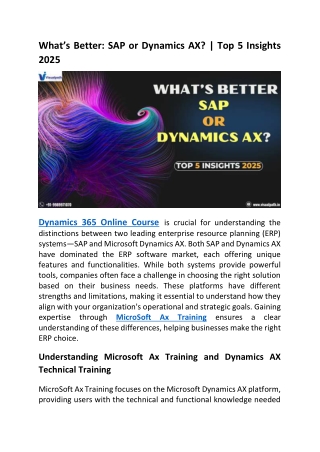 Master Dynamics 365 Online Course  MicroSoft Ax Training