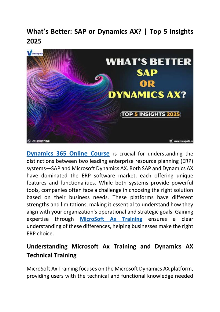 what s better sap or dy namics ax top 5 insights